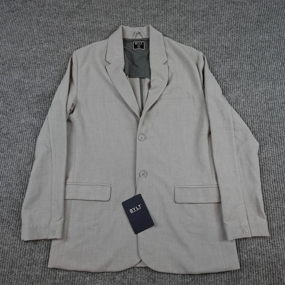 BYLT Premium Basics Pro Blazer Mens Medium Heather Gray Stretch Jacket MTJV0457